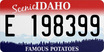 ID license plate E198399