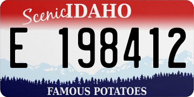 ID license plate E198412