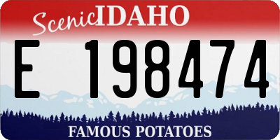 ID license plate E198474