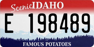 ID license plate E198489