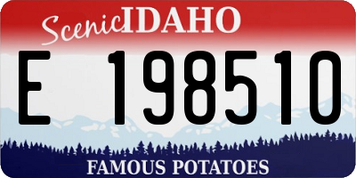 ID license plate E198510
