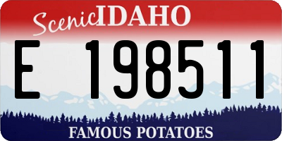 ID license plate E198511