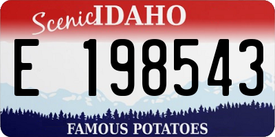 ID license plate E198543
