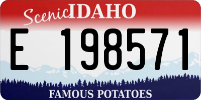 ID license plate E198571