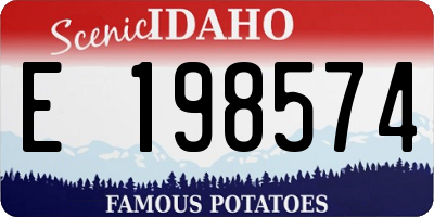 ID license plate E198574