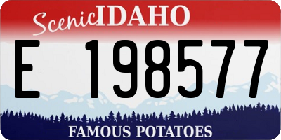ID license plate E198577