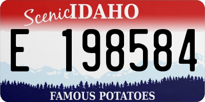 ID license plate E198584