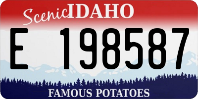 ID license plate E198587