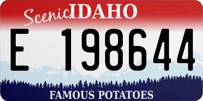 ID license plate E198644