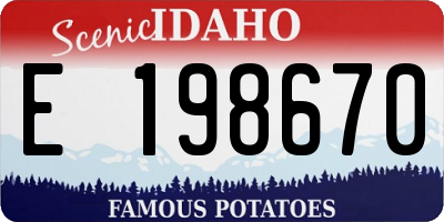 ID license plate E198670