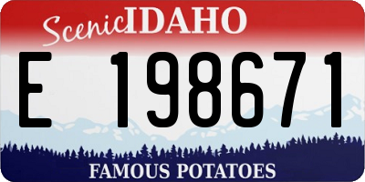 ID license plate E198671
