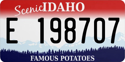 ID license plate E198707