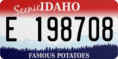 ID license plate E198708