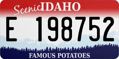 ID license plate E198752