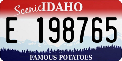 ID license plate E198765