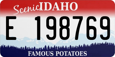 ID license plate E198769