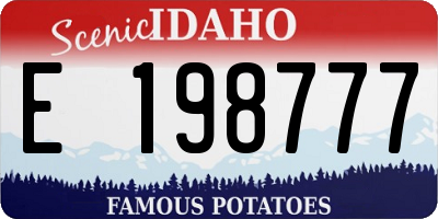 ID license plate E198777