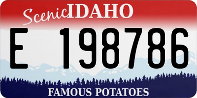 ID license plate E198786