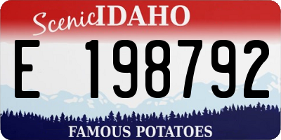 ID license plate E198792