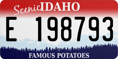 ID license plate E198793