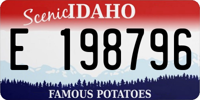 ID license plate E198796
