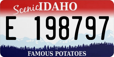 ID license plate E198797