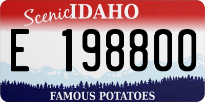 ID license plate E198800