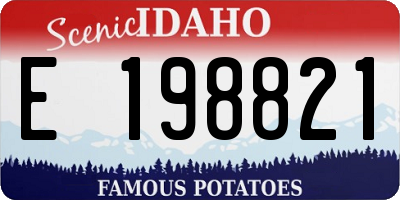 ID license plate E198821