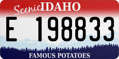 ID license plate E198833