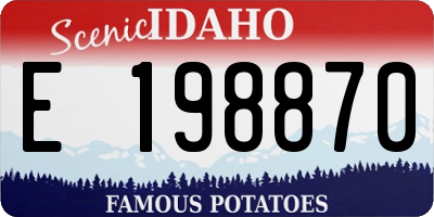 ID license plate E198870