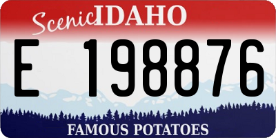 ID license plate E198876