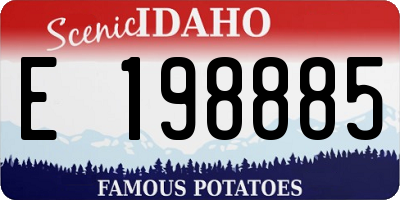 ID license plate E198885