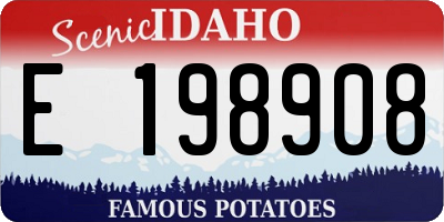 ID license plate E198908