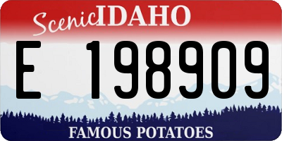 ID license plate E198909