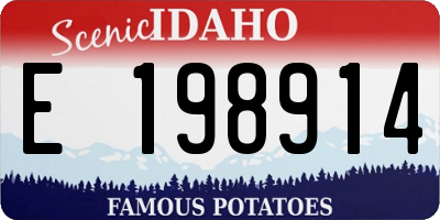 ID license plate E198914