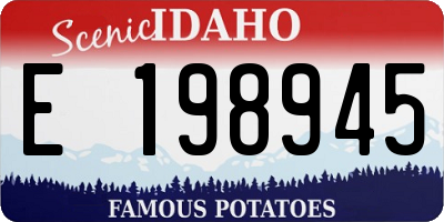 ID license plate E198945