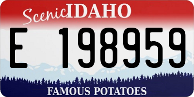 ID license plate E198959