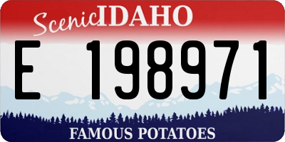 ID license plate E198971