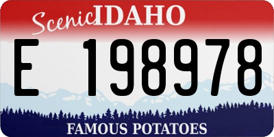 ID license plate E198978