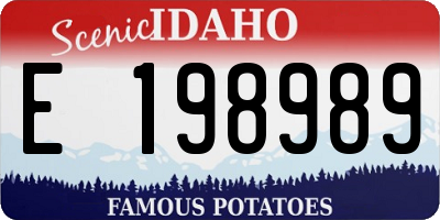 ID license plate E198989