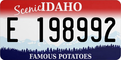 ID license plate E198992