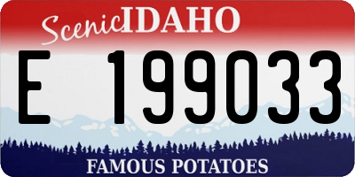 ID license plate E199033