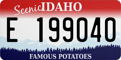 ID license plate E199040
