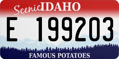 ID license plate E199203