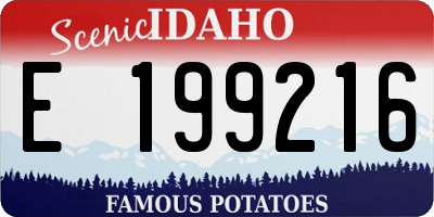 ID license plate E199216