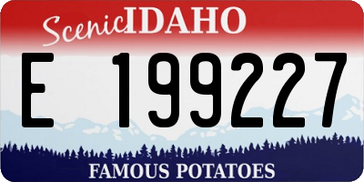 ID license plate E199227