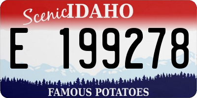 ID license plate E199278