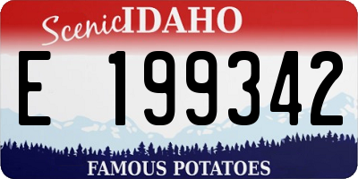 ID license plate E199342