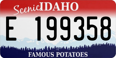 ID license plate E199358