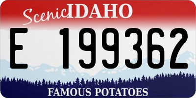 ID license plate E199362